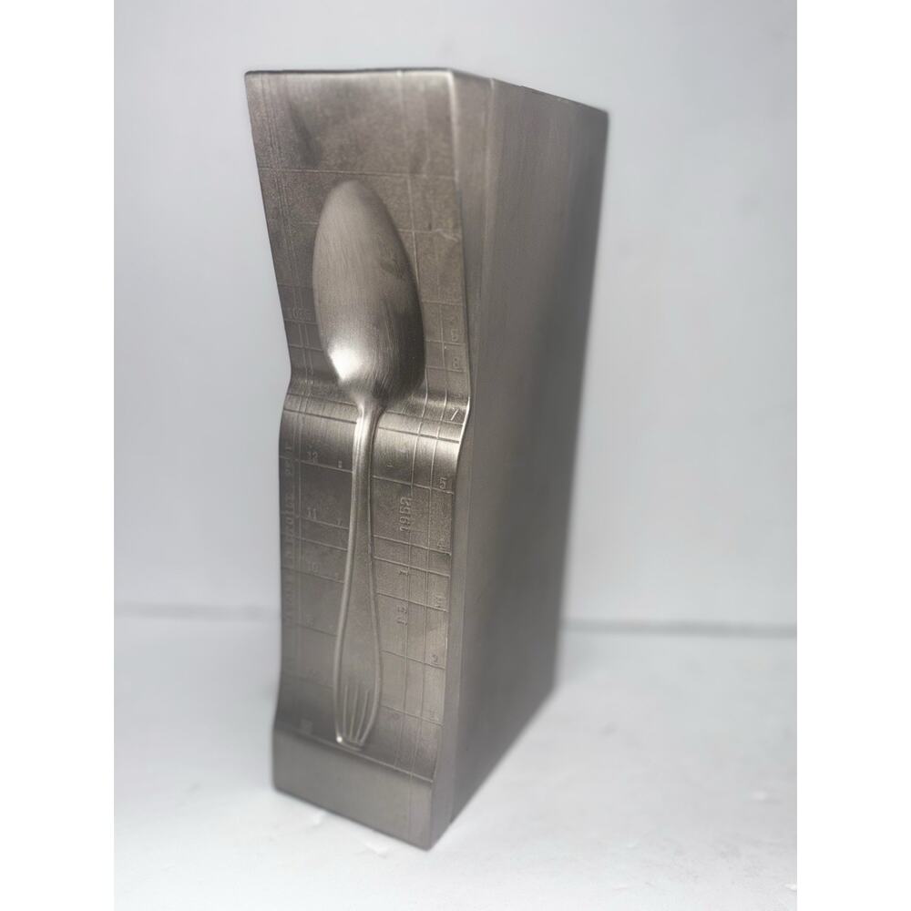 Spoon Mold Cookbook Bookend Metal Heavy